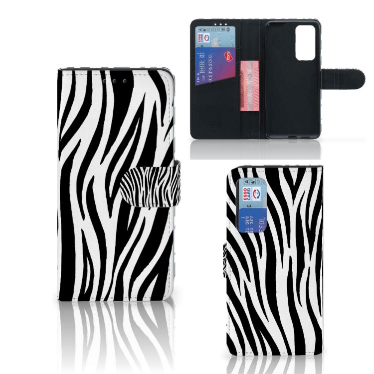 Huawei P40 Telefoonhoesje met Pasjes Zebra