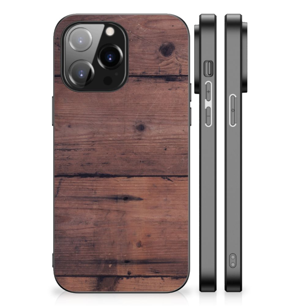 iPhone 14 Pro Max Houten Print Telefoonhoesje Old Wood