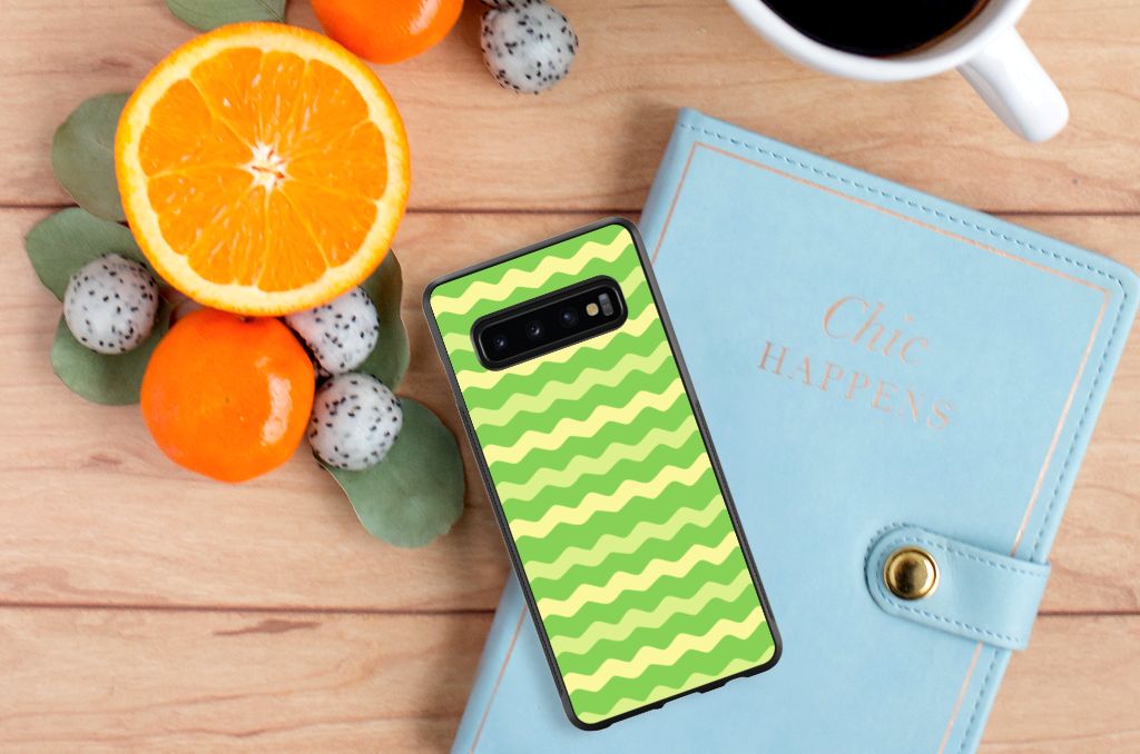 Samsung Galaxy S10+ Bumper Case Waves Green