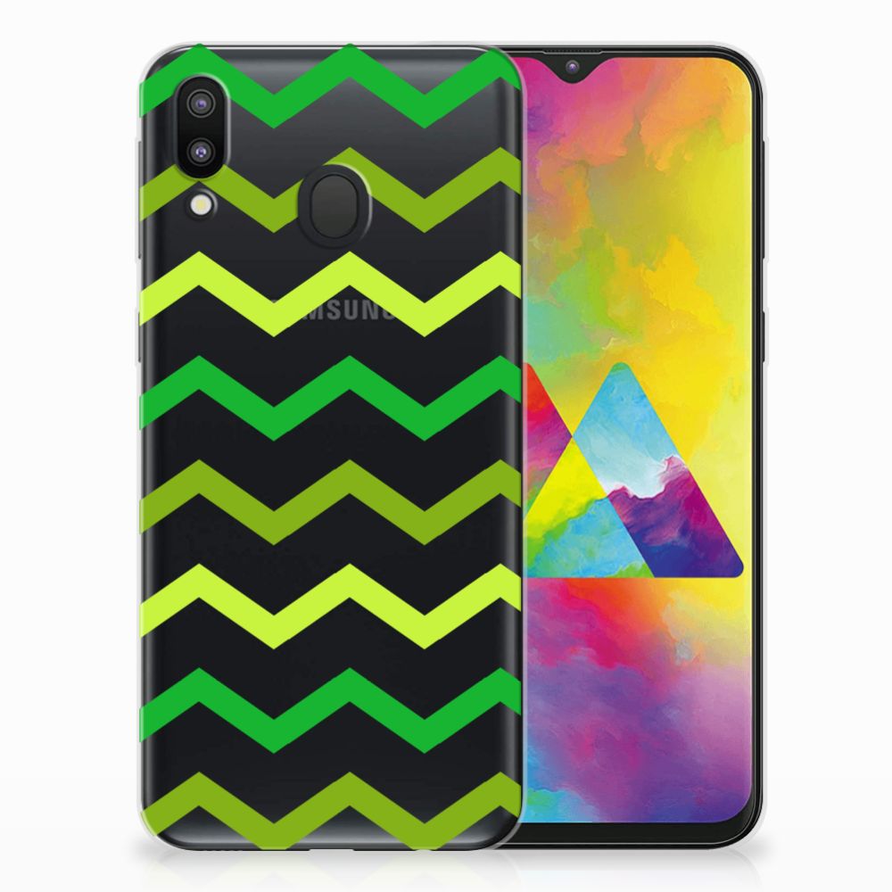 Samsung Galaxy M20 (Power) TPU bumper Zigzag Groen
