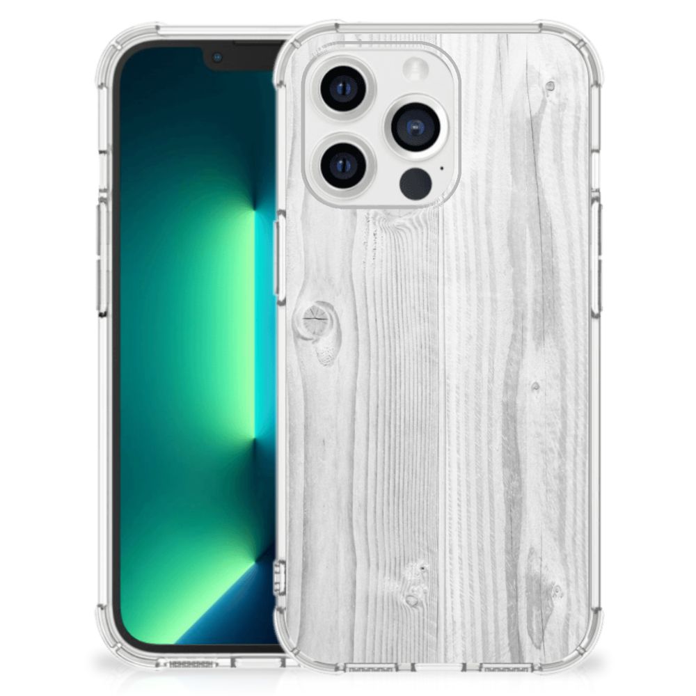 iPhone 13 Pro Max Stevig Telefoonhoesje White Wood - B2C Telecom