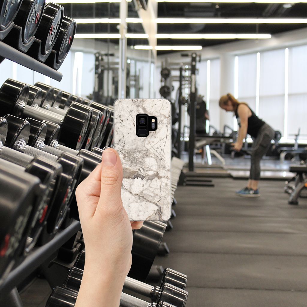 Samsung Galaxy S9 TPU Siliconen Hoesje Marmer Beige