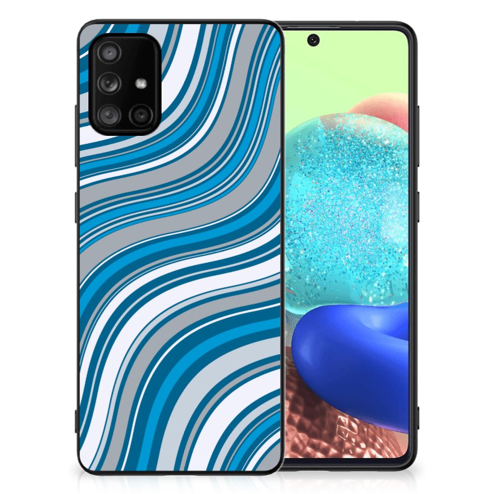 Samsung Galaxy A71 Back Case Waves Blue