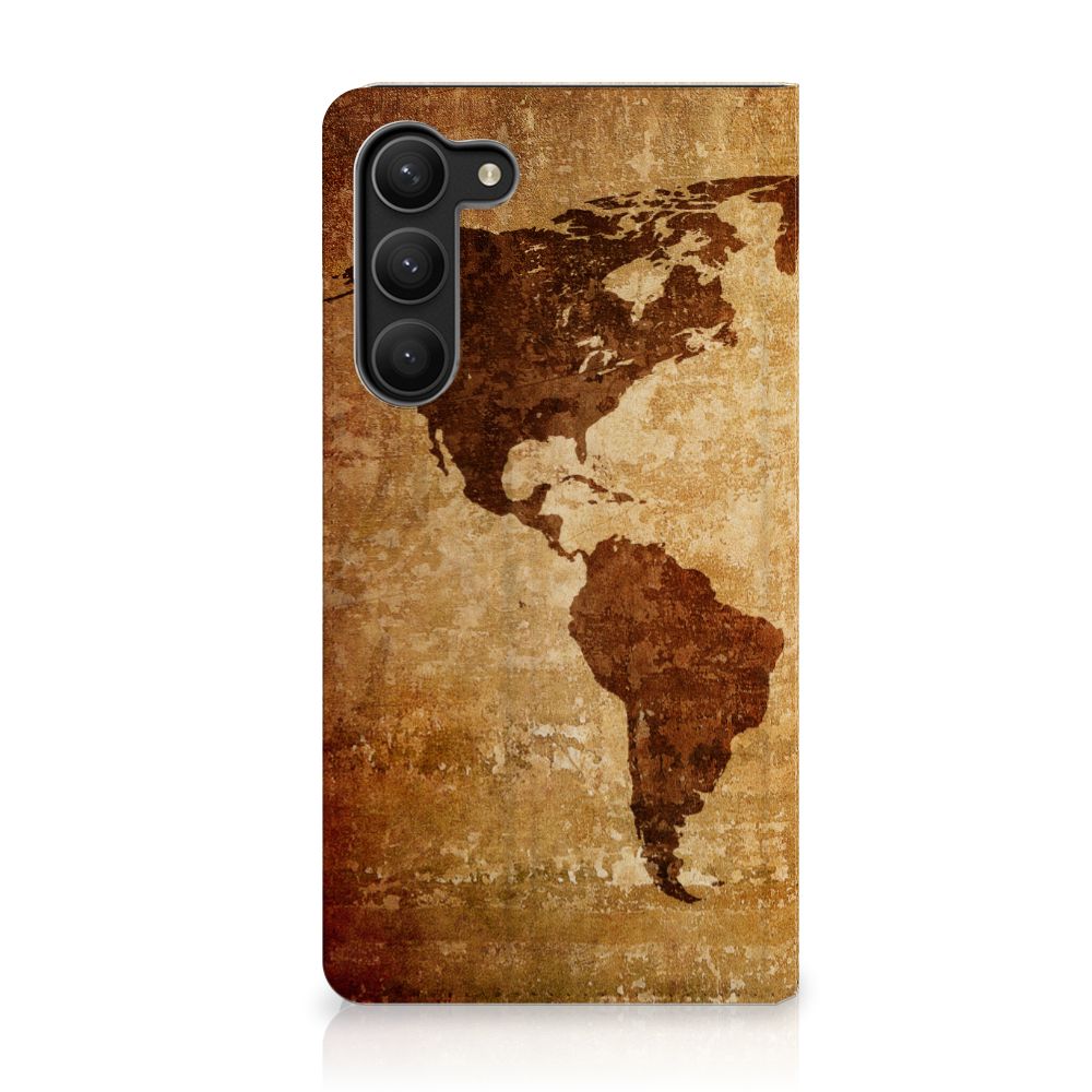 Samsung Galaxy S23 Plus Book Cover Wereldkaart - B2C Telecom