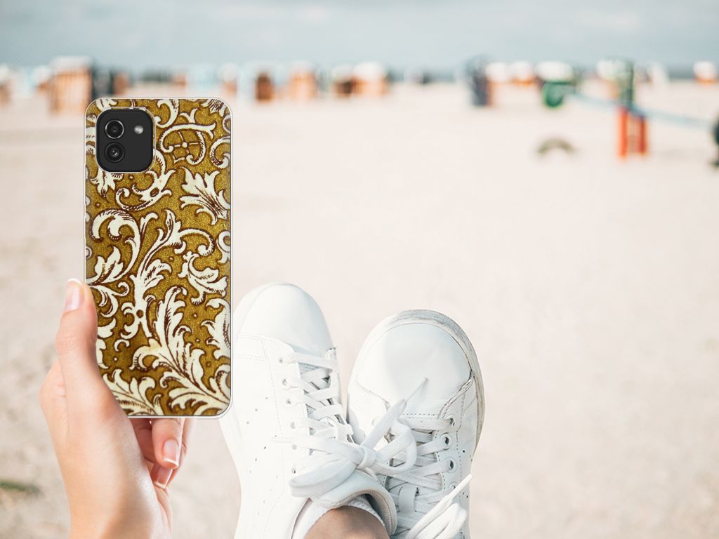 Siliconen Hoesje Samsung Galaxy A03 Barok Goud B2C Telecom