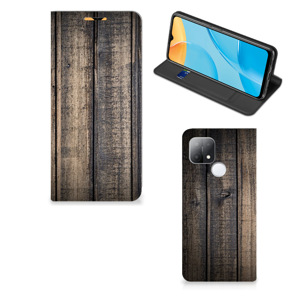OPPO A15 Book Wallet Case Steigerhout - B2C Telecom