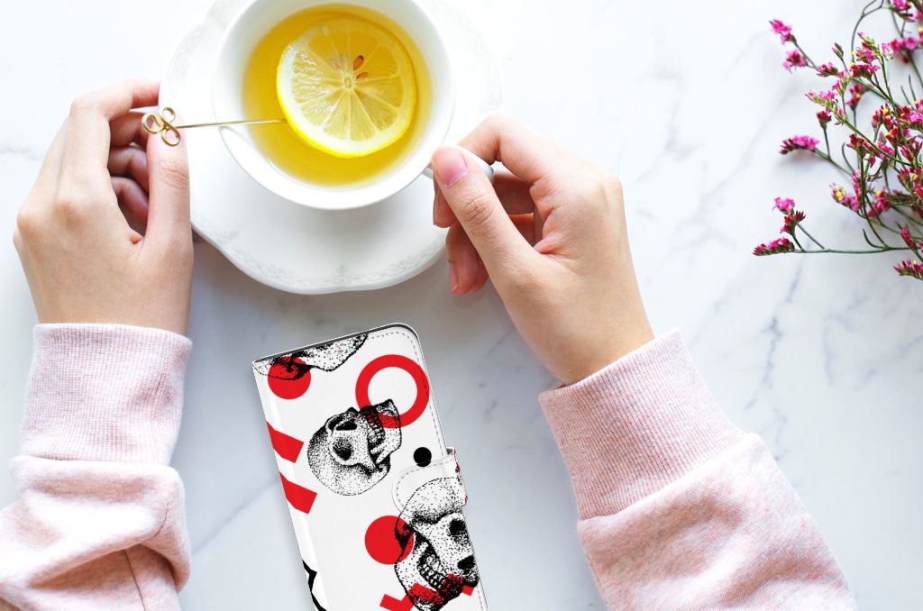 Telefoonhoesje met Naam Samsung Galaxy A41 Skull Red