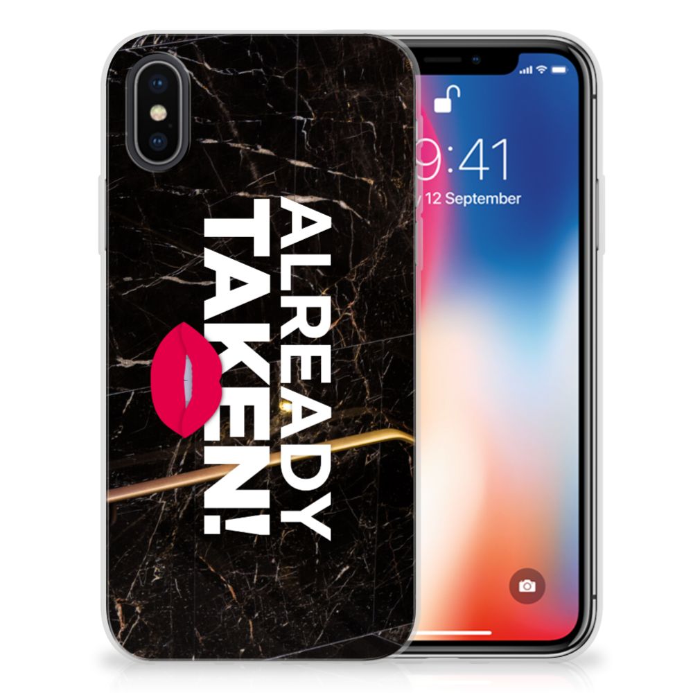 Apple iPhone X | Xs Siliconen hoesje met naam Already Taken Black