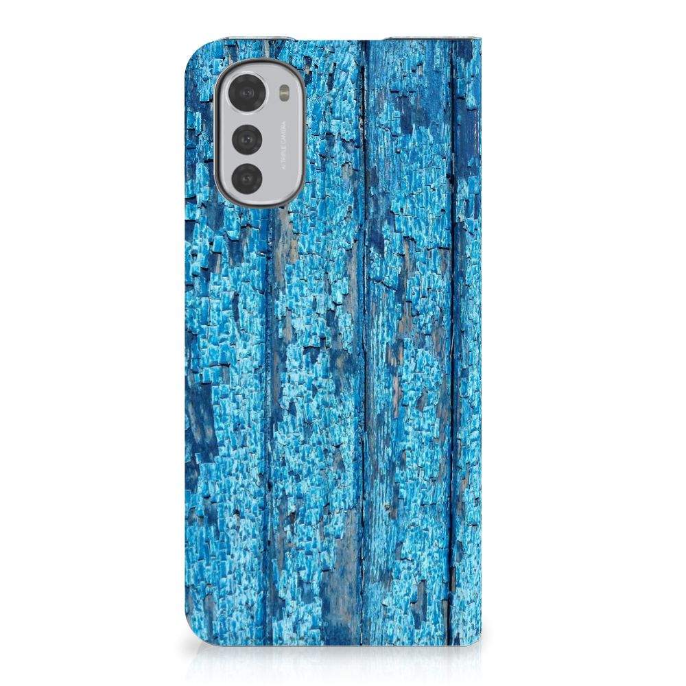 Motorola Moto E32 | Moto E32s Book Wallet Case Wood Blue - B2C Telecom