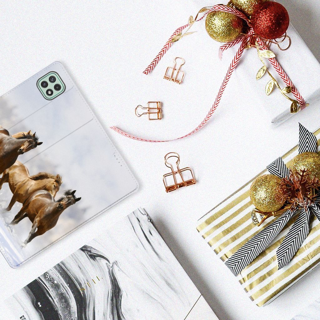 Samsung Galaxy A22 5G Hoesje maken Paarden met paardenprint op een stijlvolle smartphonehoes