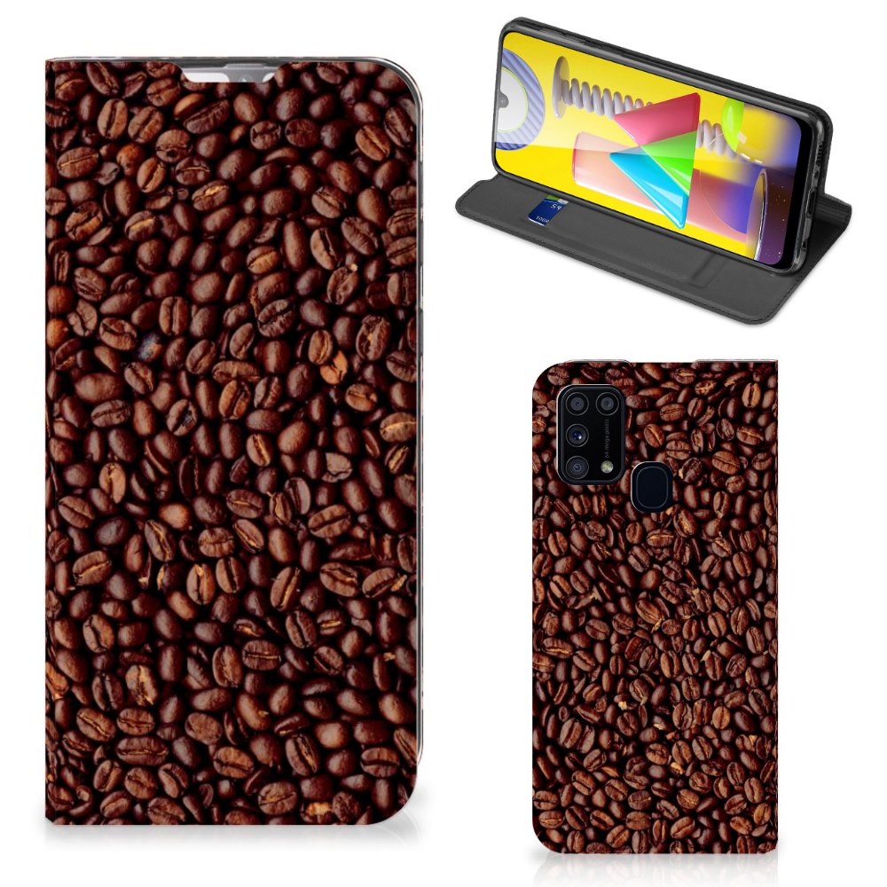Samsung Galaxy M31 Flip Style Cover Koffiebonen - B2C Telecom