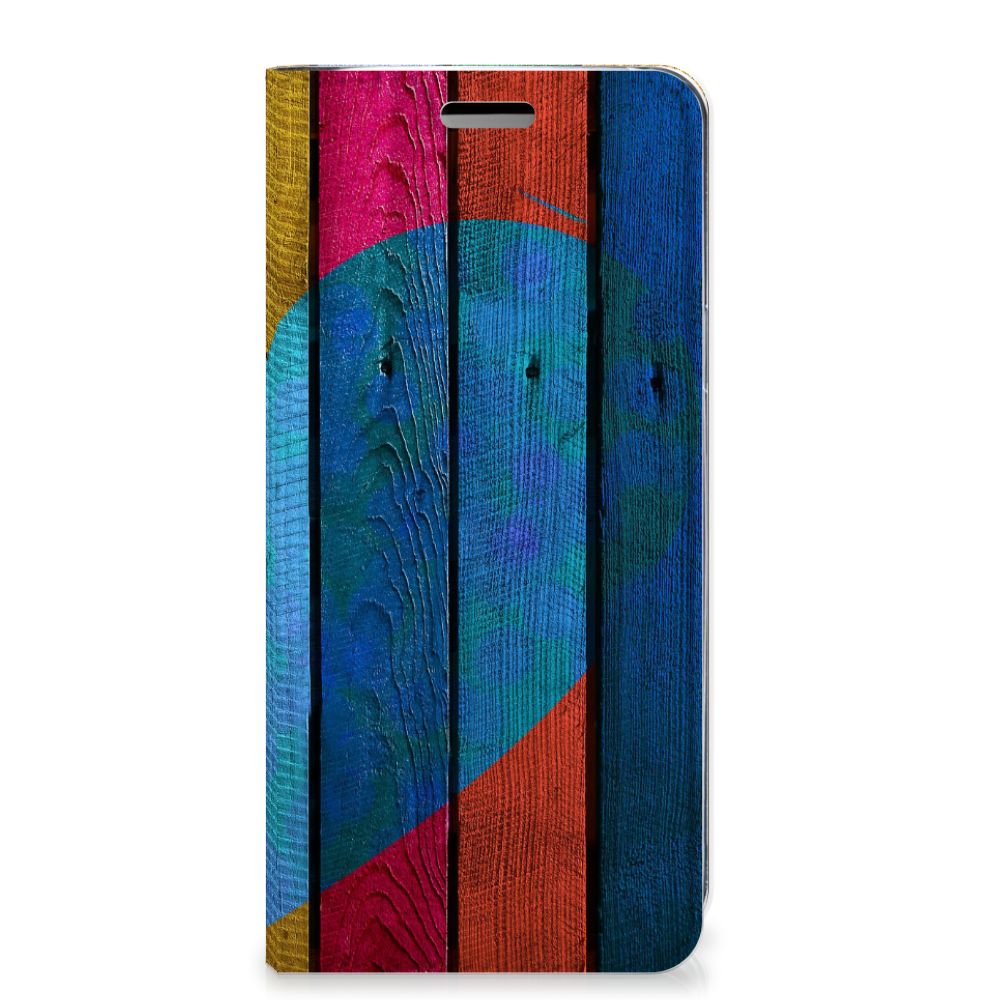 Samsung Galaxy S9 Book Wallet Case Wood Heart - Cadeau voor je Vriend