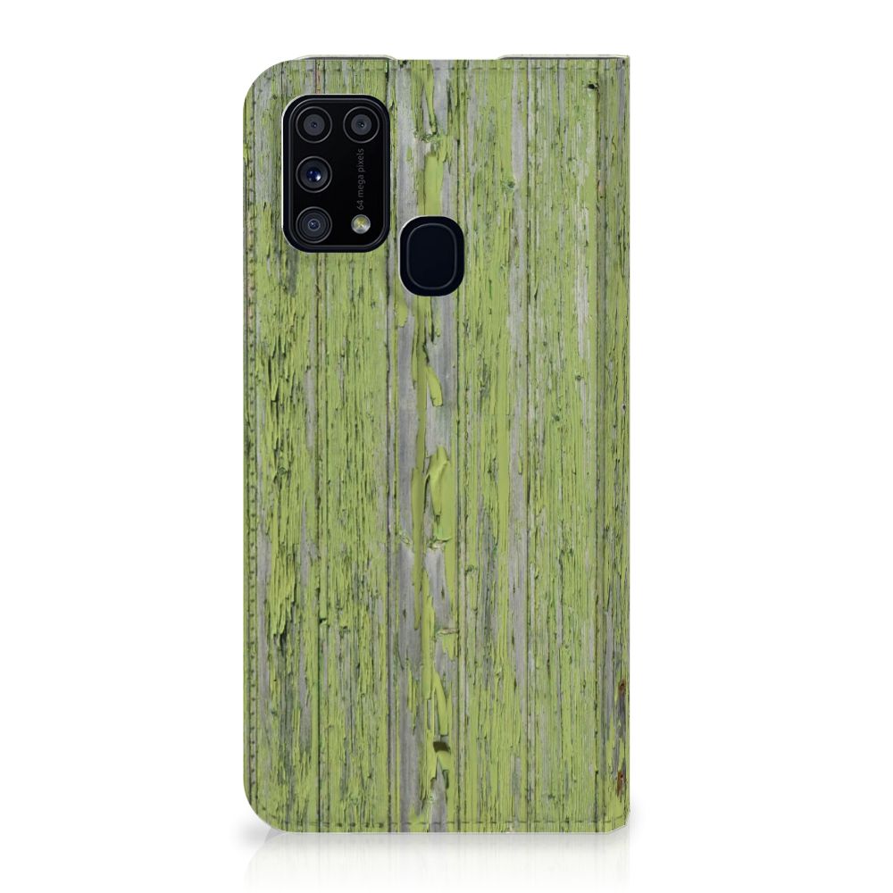 Samsung Galaxy M31 Book Wallet Case Green Wood - B2C Telecom
