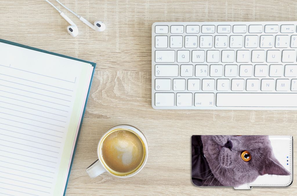 Huawei P Smart 2020 Telefoonhoesje met Pasjes Kat