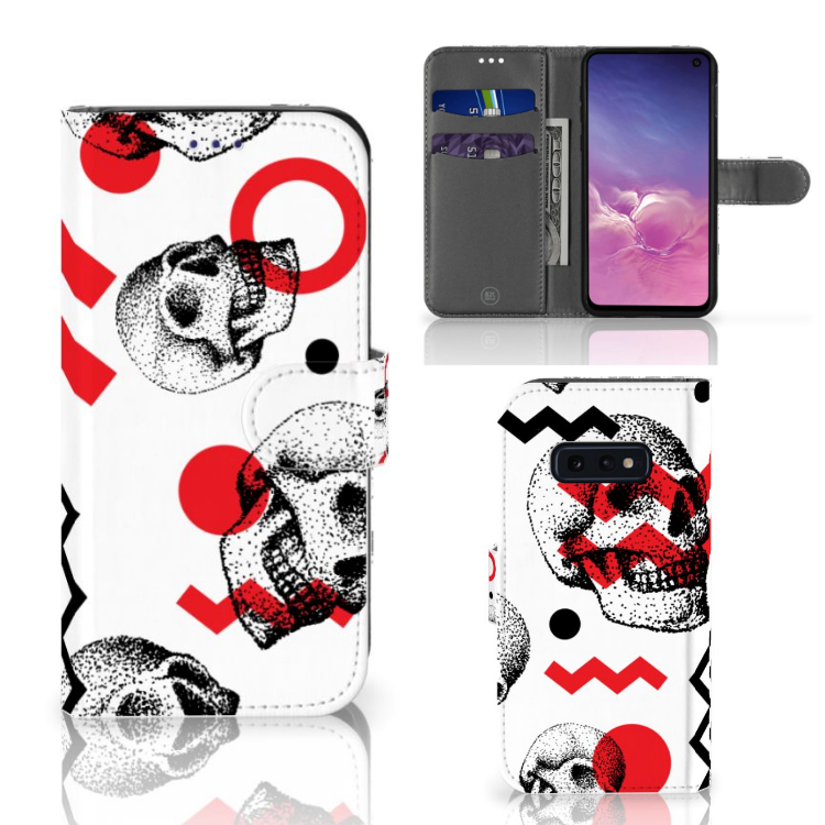 Telefoonhoesje met Naam Samsung Galaxy S10e Skull Red