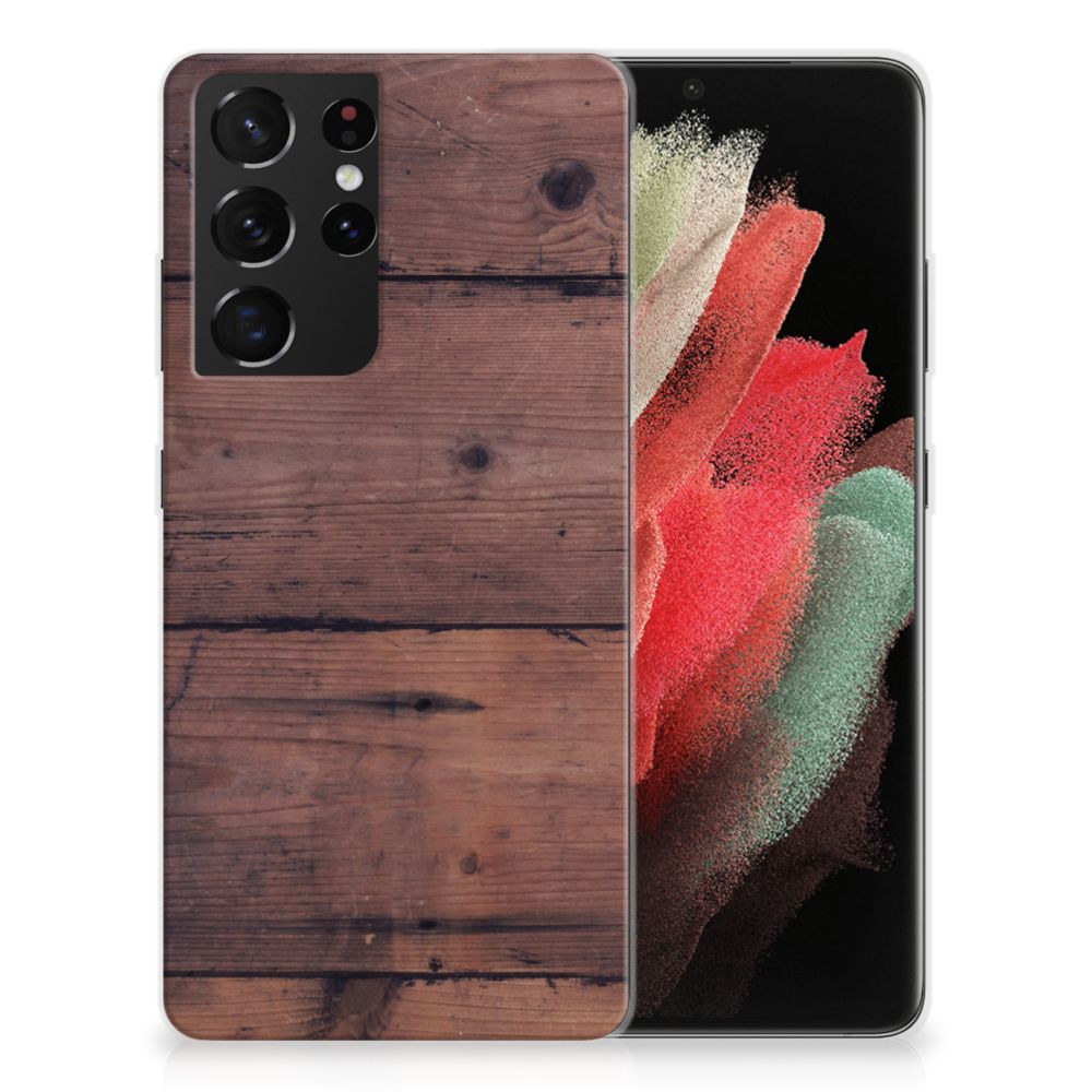 Samsung Galaxy S21 Ultra Bumper Hoesje Old Wood B2C Telecom