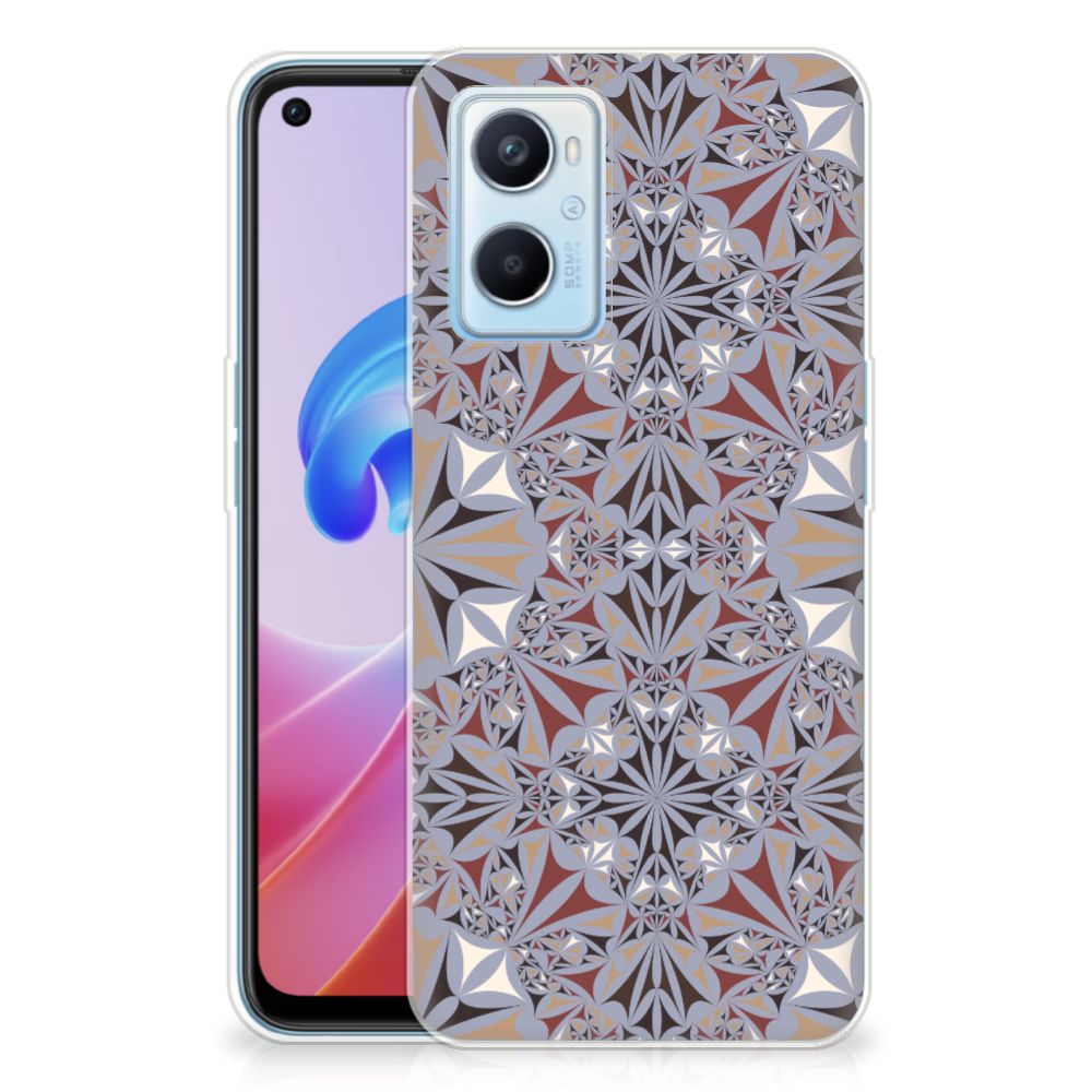 OPPO A96 | OPPO A76 TPU Siliconen Hoesje Flower Tiles