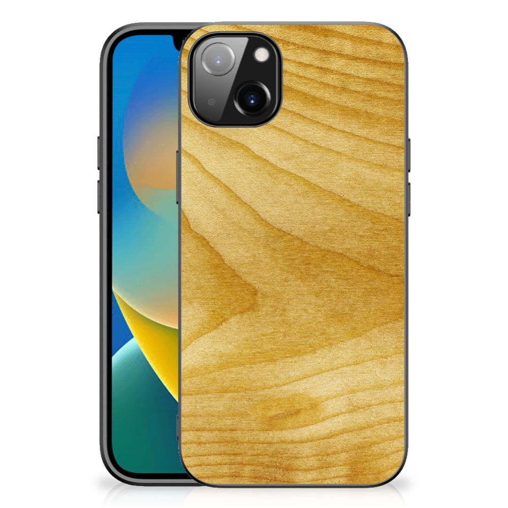 iPhone 14 Plus Houten Print Telefoonhoesje Licht Hout