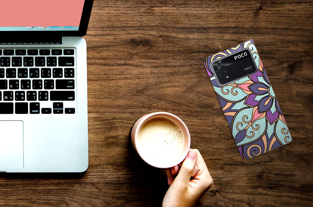 Poco X4 Pro 5G Smart Cover Purple Flower - B2C Telecom
