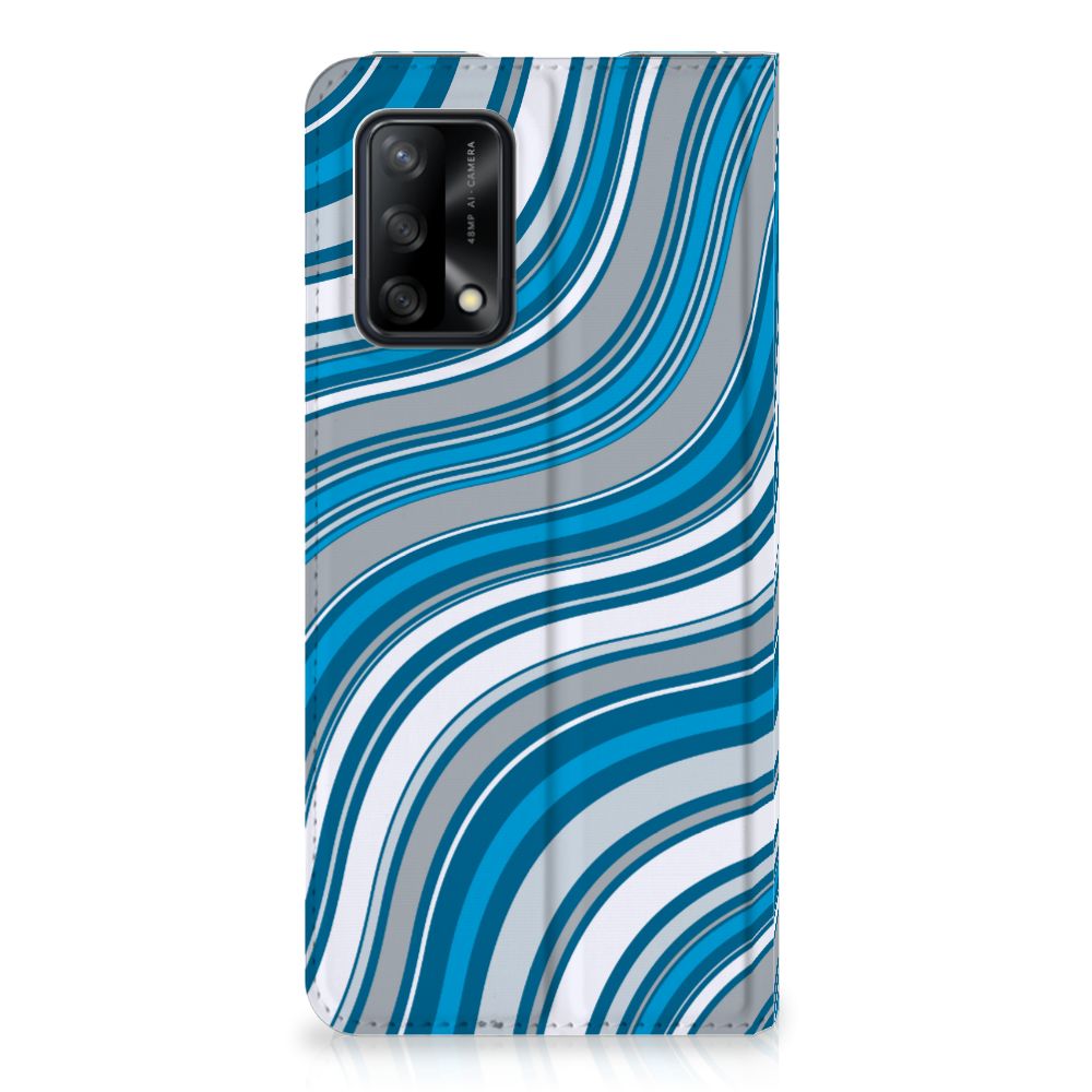 OPPO A74 4G Hoesje met Magneet Waves Blue