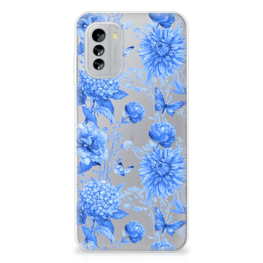 TPU Case voor Nokia G60 Flowers Blue