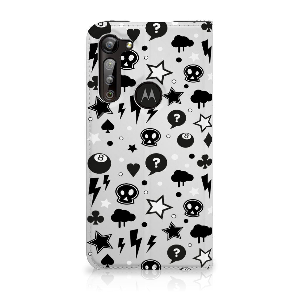 Mobiel BookCase Motorola Moto G8 Power Silver Punk - B2C Telecom