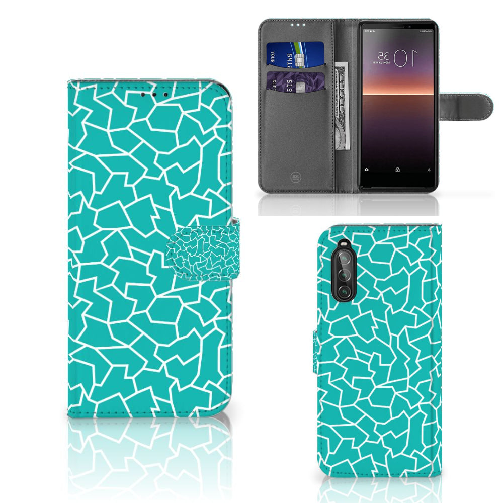 Sony Xperia 10 II Hoesje Cracks Blue