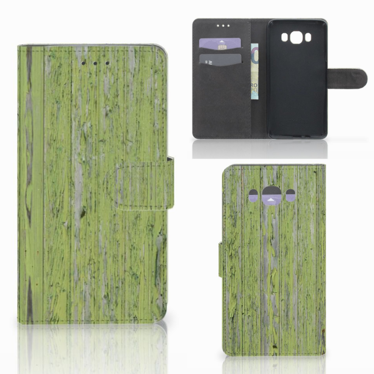 Samsung Galaxy J7 2016 Book Style Case Green Wood