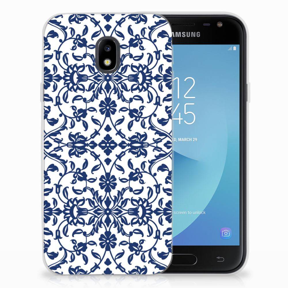 Samsung Galaxy J3 2017 TPU Case Flower Blue