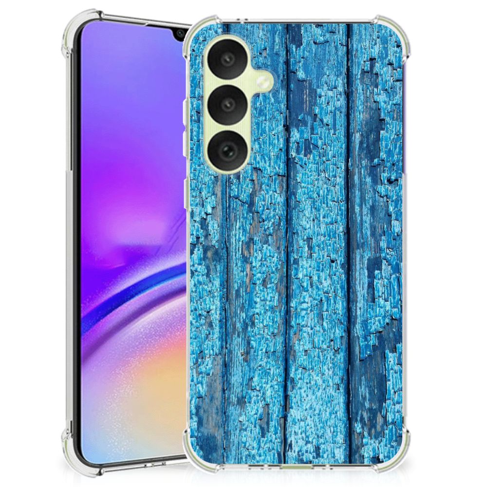 Samsung Galaxy A35 Stevig Telefoonhoesje Wood Blue