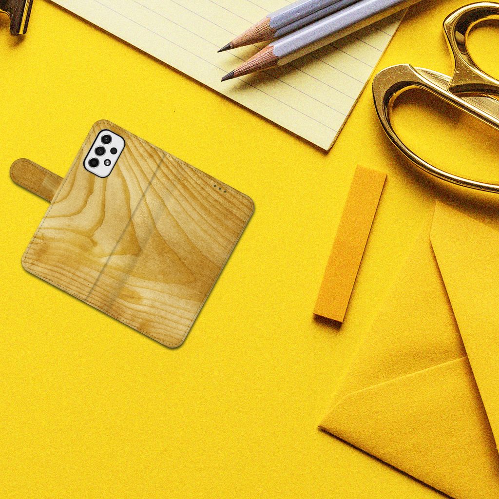 Samsung Galaxy A53 Book Style Case Licht Hout