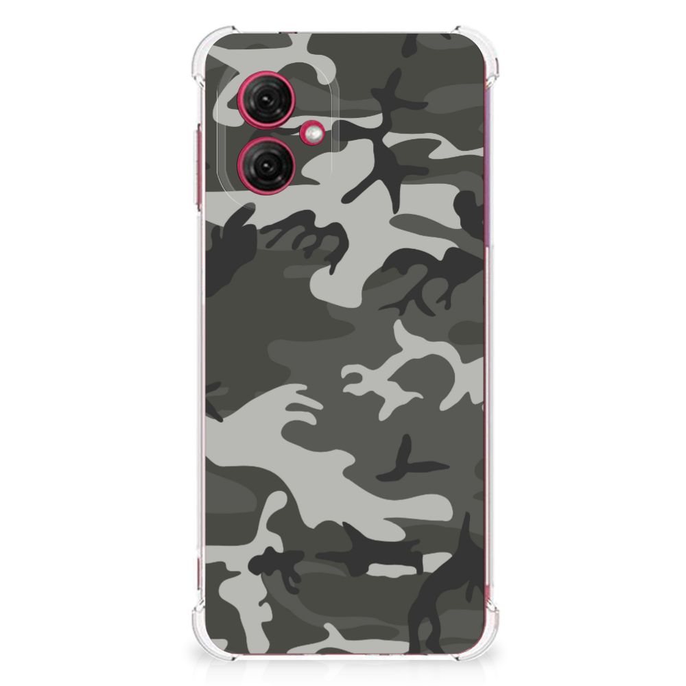 Motorola Moto G55 Doorzichtige Silicone Hoesje Army Light