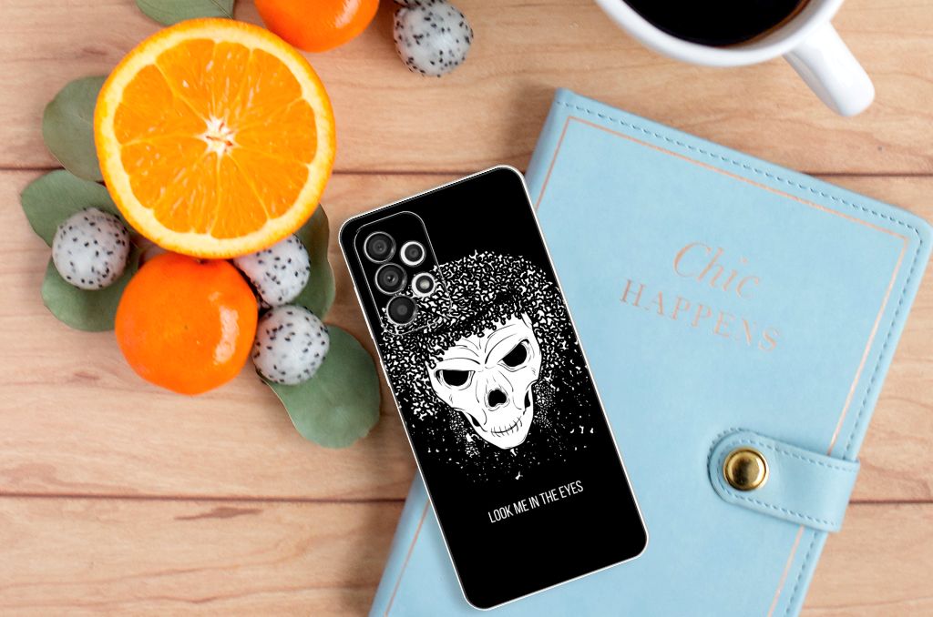 Silicone Back Case Samsung Galaxy A73 5G Skull Hair B2C Telecom