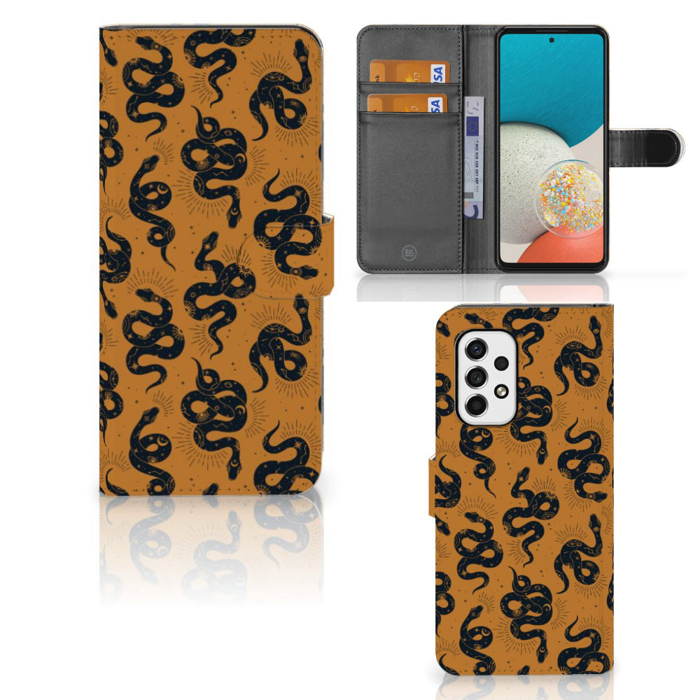 Telefoonhoesje met Pasjes voor Samsung Galaxy A53 Snakes