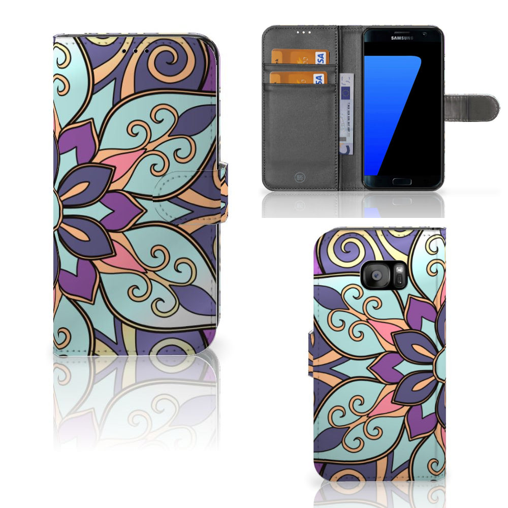 Samsung Galaxy S7 Edge Hoesje Purple Flower