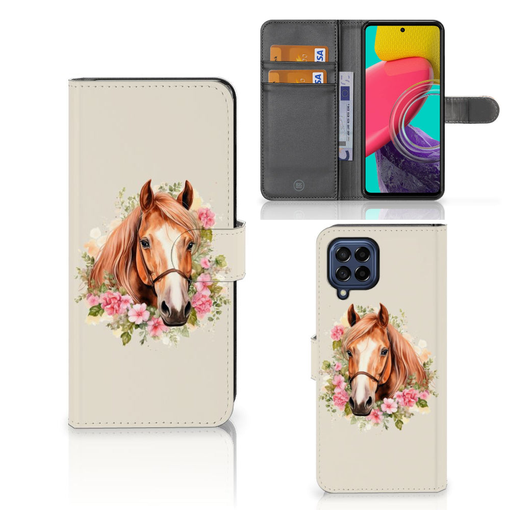 Telefoonhoesje met Pasjes voor Samsung Galaxy M53 Paard