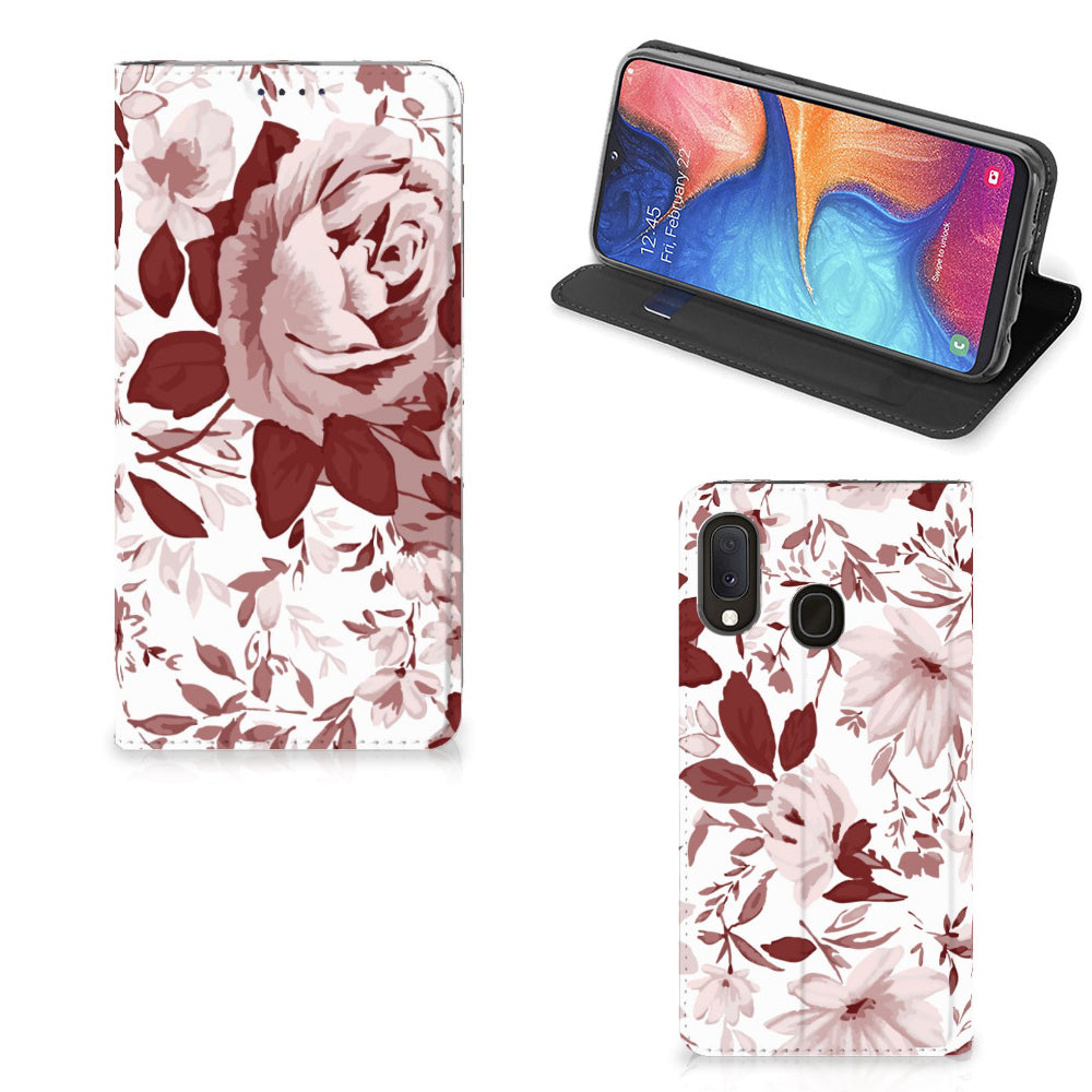 Bookcase Samsung Galaxy A20e Watercolor Flowers