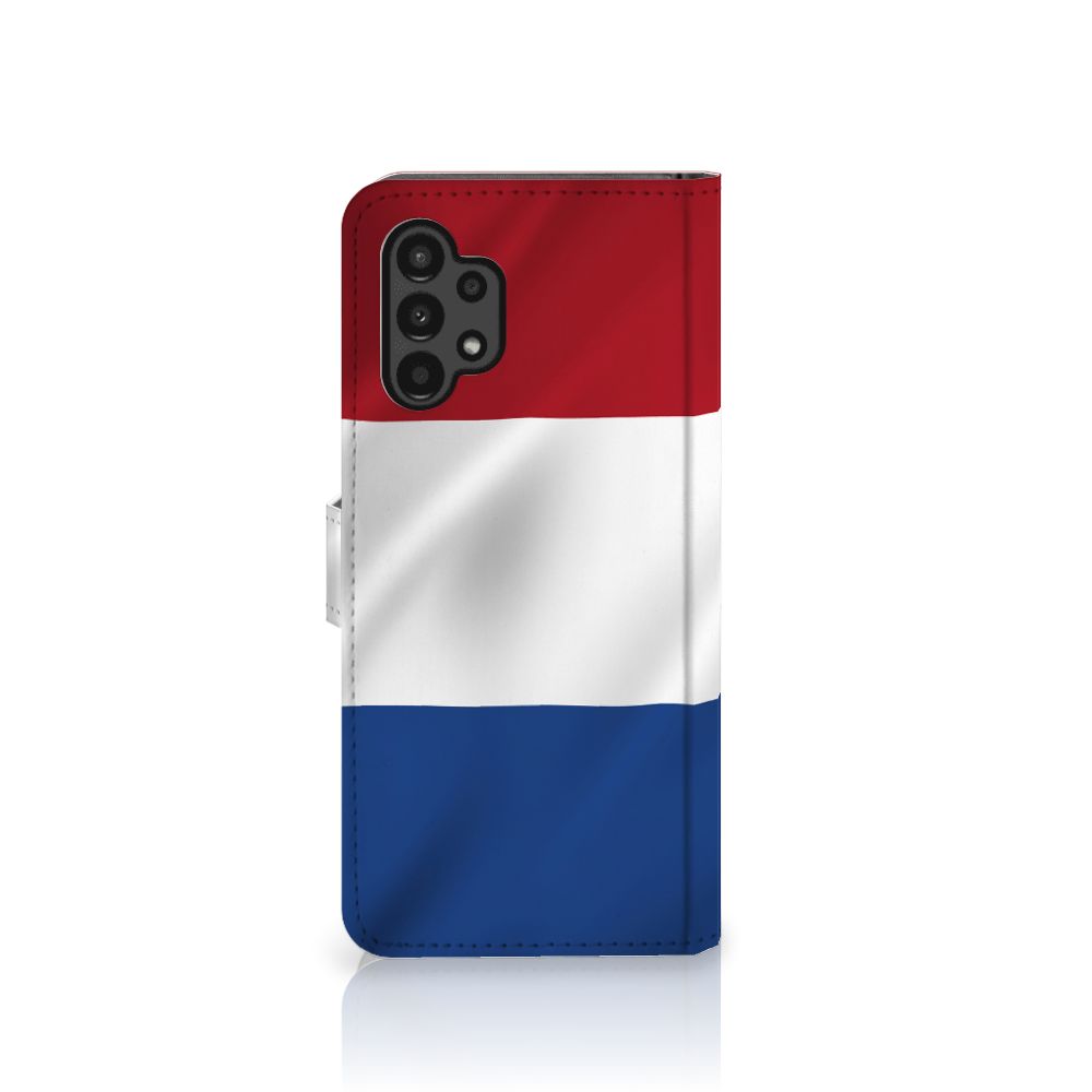 Samsung Galaxy A13 (4G) Bookstyle Case Nederlandse Vlag met artistiek design van de Nederlandse vlag
