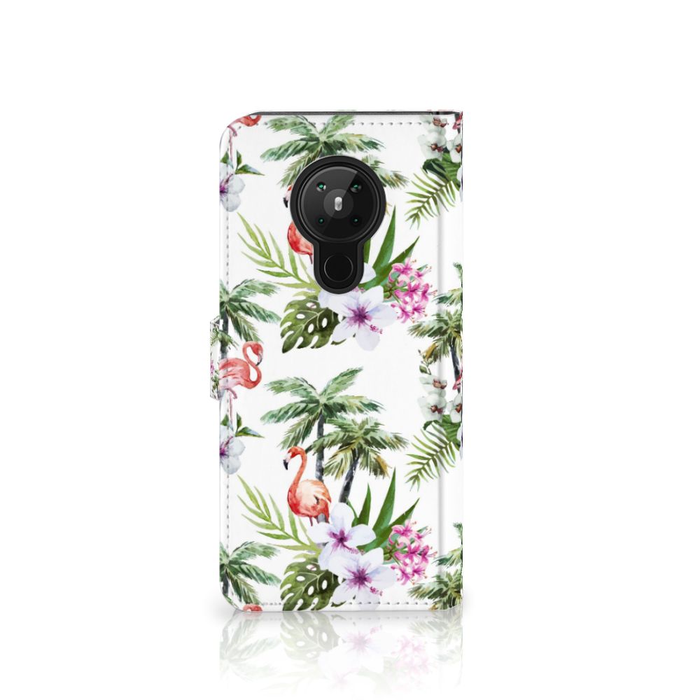Nokia 5.3 Telefoonhoesje met Pasjes Flamingo Palms