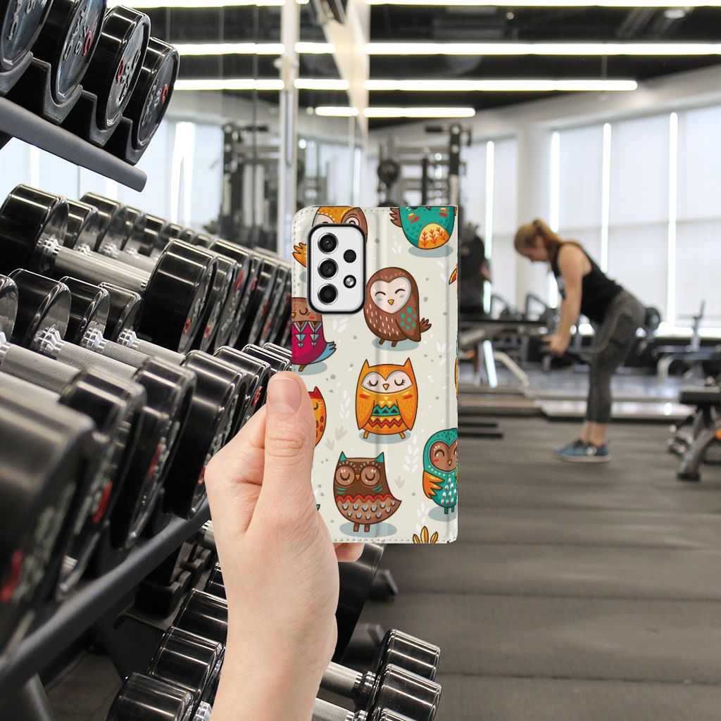 Samsung Galaxy A73 Hoesje maken Vrolijke Uilen - B2C Telecom