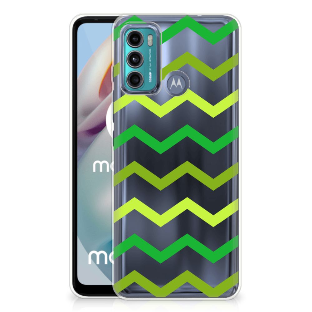 Motorola Moto G60 TPU bumper Zigzag Groen B2C Telecom