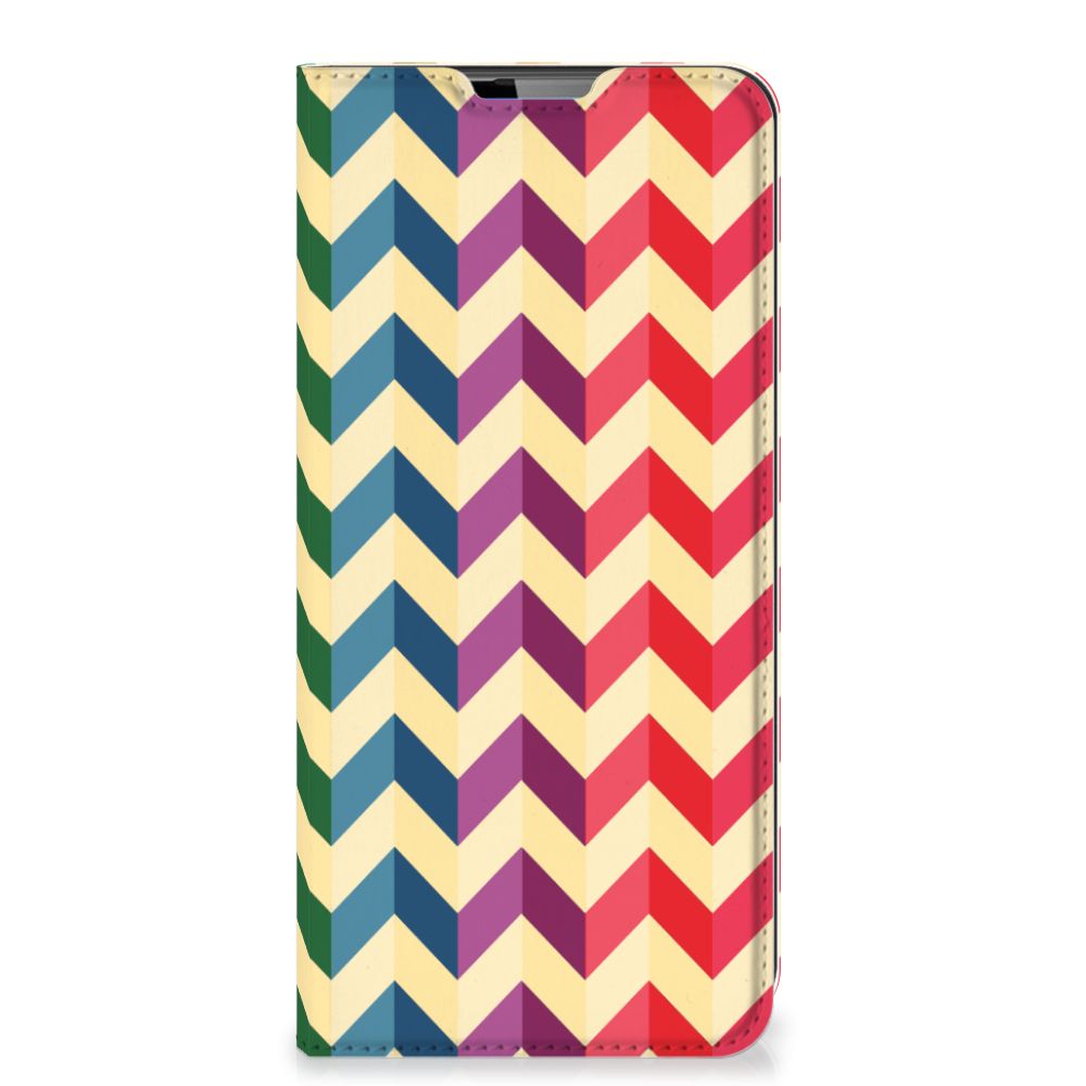 Motorola Moto G9 Plus Hoesje met Magneet Zigzag Multi Color - B2C Telecom