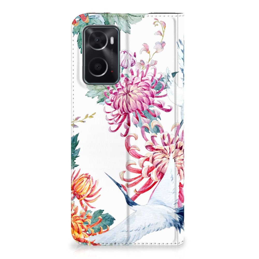 OPPO A96 | A76 Hoesje maken Bird Flowers - B2C Telecom