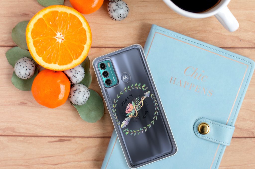 Motorola Moto G60 Telefoonhoesje met Naam Boho Dreams B2C Telecom