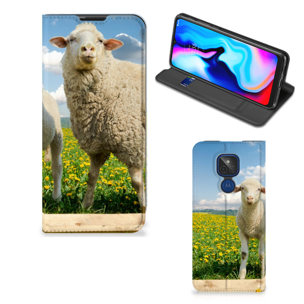 Motorola Moto G9 Play Hoesje maken Schaap en Lammetje - B2C Telecom