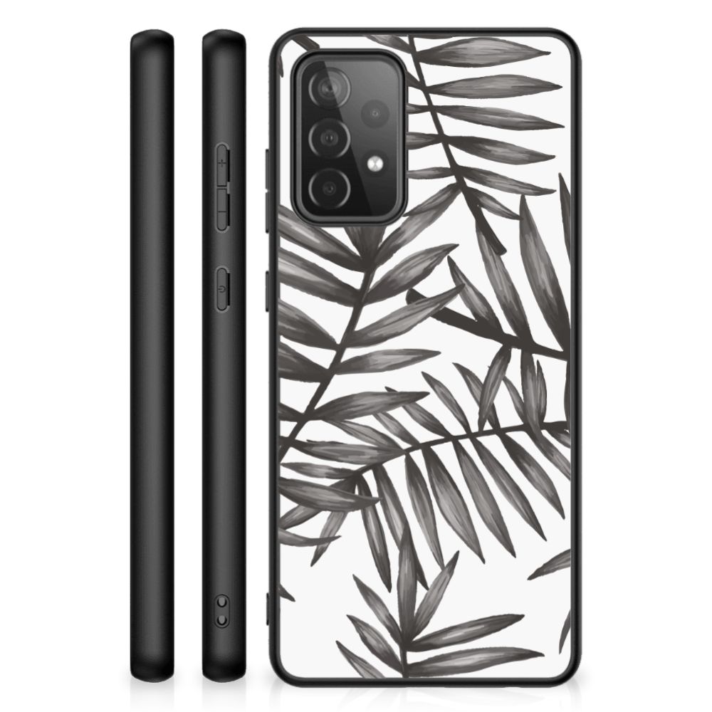 Samsung Galaxy A72 (5G/4G) Bloemen Hoesje Leaves Grey