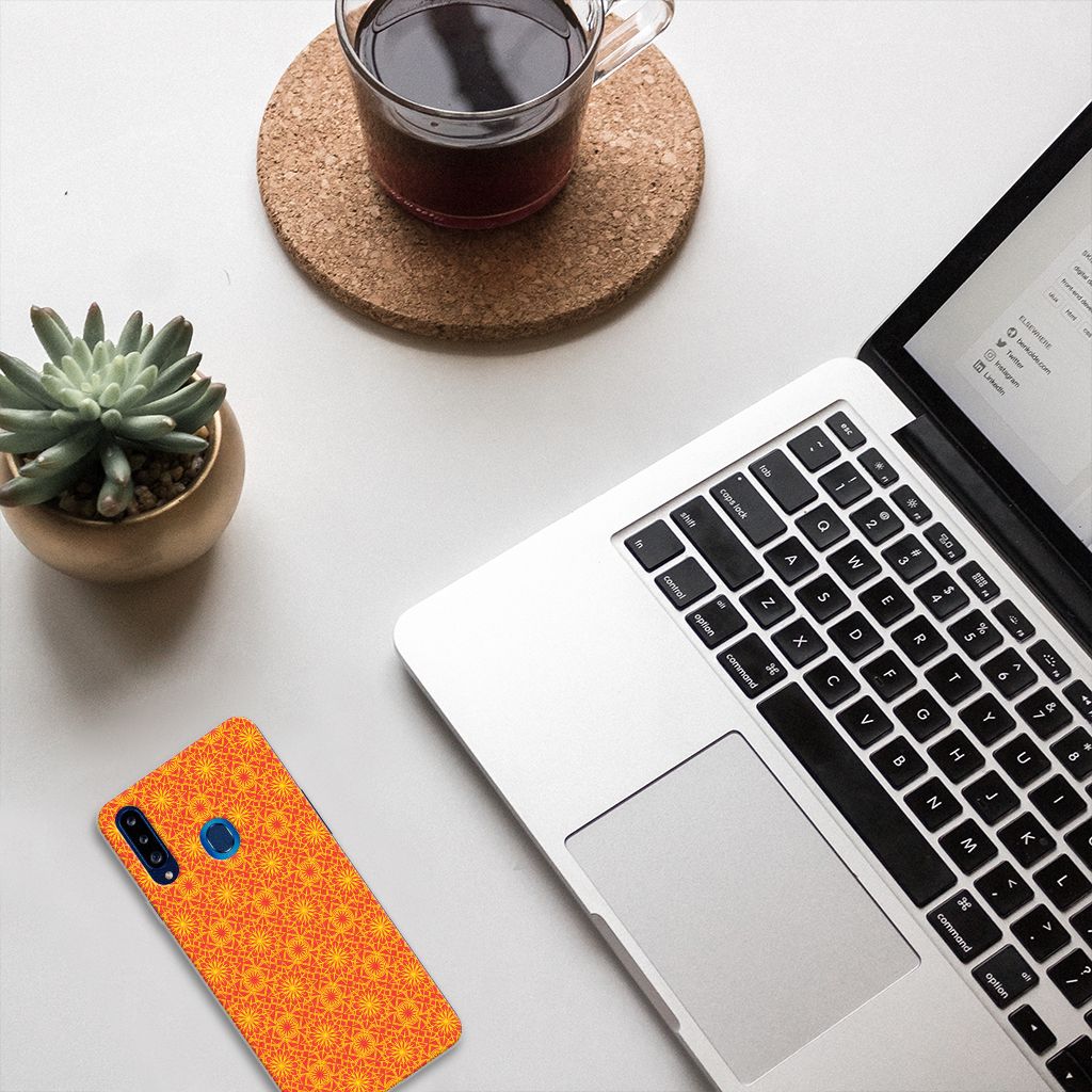 Samsung Galaxy A20s TPU bumper Batik Oranje B2C Telecom