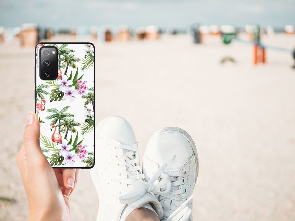 Samsung Galaxy S20 FE Dierenprint Telefoonhoesje Flamingo Palms B2C Telecom