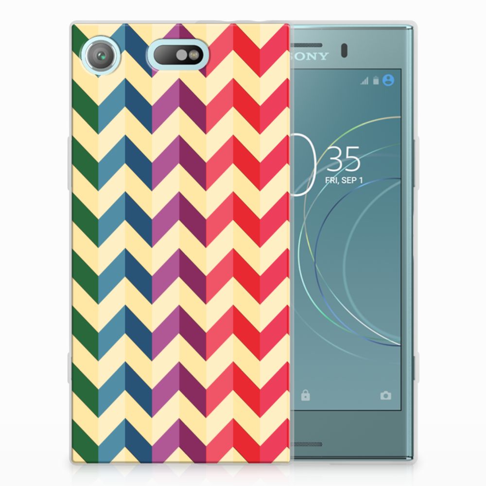 Sony Xperia XZ1 Compact TPU bumper Zigzag Multi Color