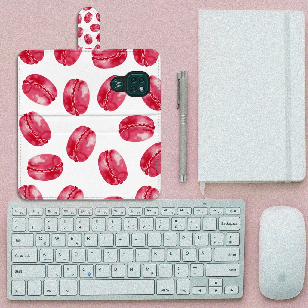 Motorola Moto G9 Play | E7 Plus Book Cover Pink Macarons